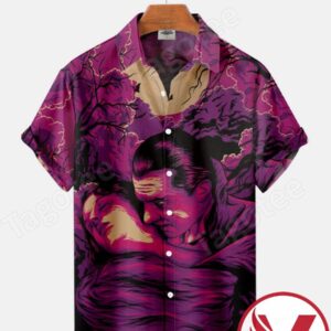 Frankenstein And The Bride Purple Halloween Hawaiian Shirt, Unique Gifts For Friends - Vesles2014S 1