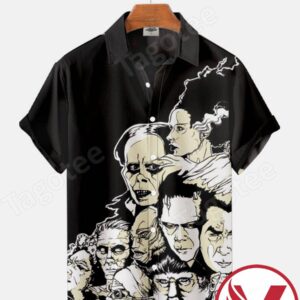 Frankenstein Film Characters Halloween Hawaiian Shirt, Unique Gifts For Friends - Vesles2014S 1