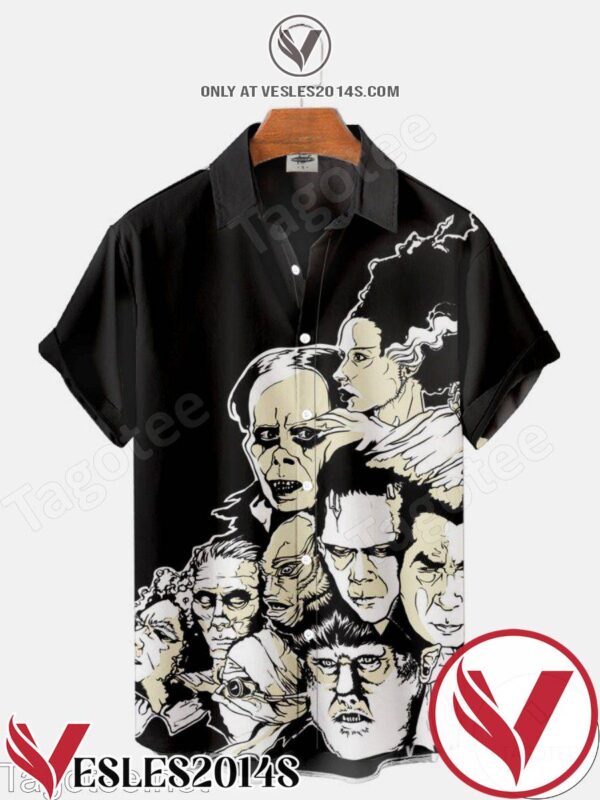 Frankenstein Film Characters Halloween Hawaiian Shirt, Unique Gifts For Friends - Vesles2014S 1