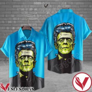 Frankenstein Halloween Blue Hawaiian Shirt, Unique Gifts For Friends - Vesles2014S 1
