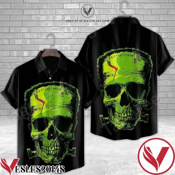 Frankenstein Head Skull Hawaiian Shirt, Unique Gifts For Friends - Vesles2014S 1