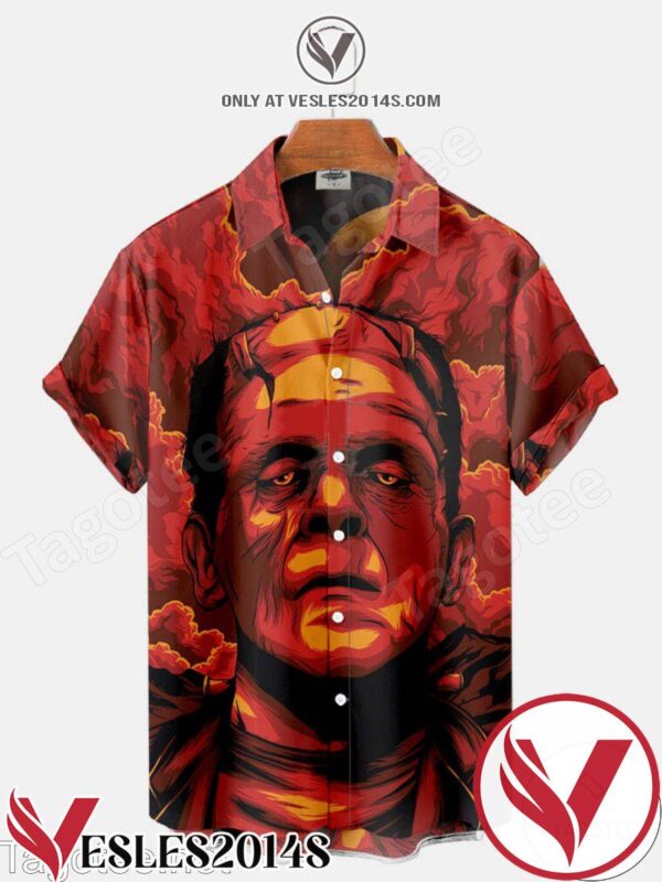 Frankenstein Horror Red Halloween Hawaiian Shirt, Unique Gifts For Friends - Vesles2014S 1