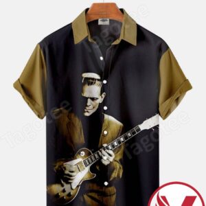 Frankenstein Playing Guitar Halloween Hawaiian Shirt, Unique Gifts For Friends - Vesles2014S 1