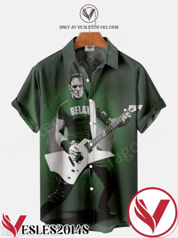 Frankenstein Relax With Guitar Halloween Hawaiian Shirt, Unique Gifts For Friends - Vesles2014S 1