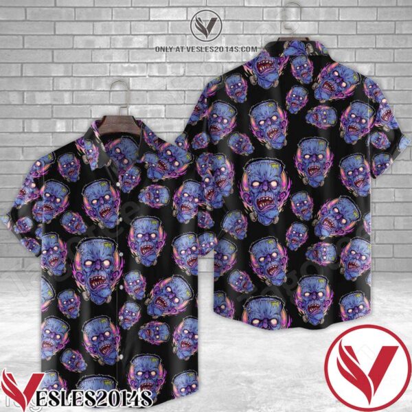 Frankenstein Zombie Cartoon Face Hawaiian Shirt, Unique Gifts For Friends - Vesles2014S 1