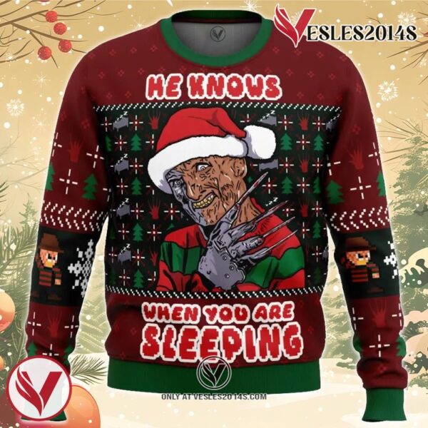Fred Claws Christmas Freddy Krueger Ugly Christmas Sweater, Unique Christmas Gift For Fans - Vesles2014S