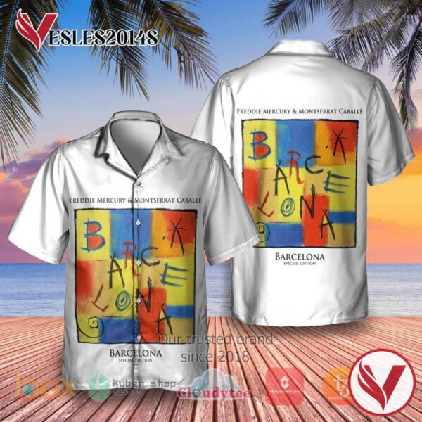 Freddie Mercury Barcelona Album Hawaiian Shirt, Best Gift For Music Lovers Vesles2014S