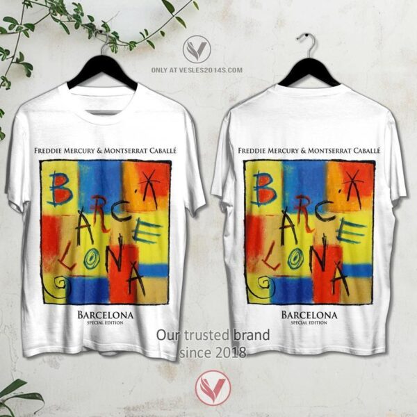 Freddie Mercury Barcelona Album White 3D Shirt – LIMITED EDITION