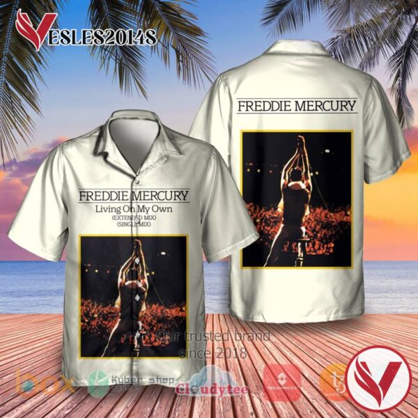 Freddie Mercury Living on My Own Album Hawaiian Shirt, Best Gift For Music Lovers Vesles2014S