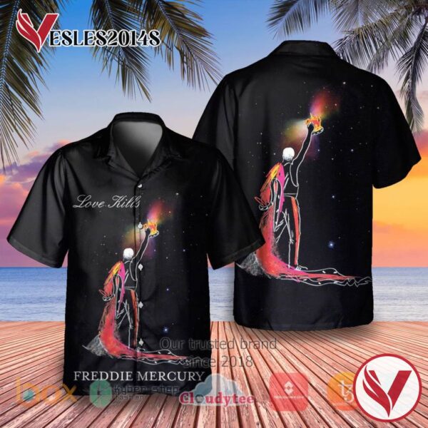 Freddie Mercury Love Kills Album Hawaiian Shirt, Best Gift For Music Lovers Vesles2014S