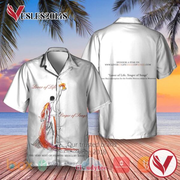 Freddie Mercury Lover of Life Album Hawaiian Shirt, Best Gift For Music Lovers Vesles2014S