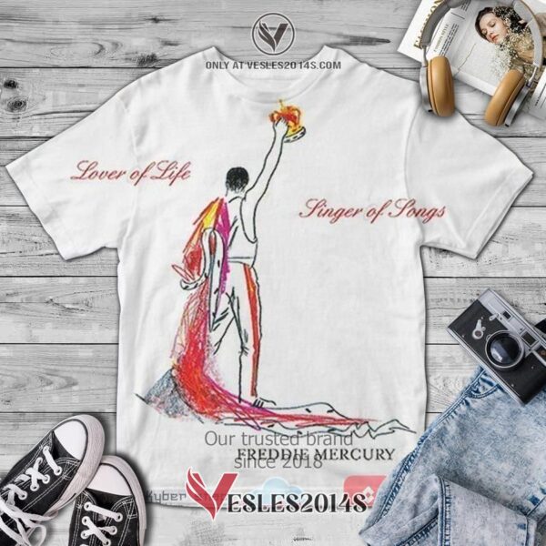Freddie Mercury-Lover of Life, Singer of Songs Album 3D Shirt, Unique Gifts For Music Lovers - Vesles2014S