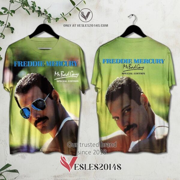 Freddie Mercury-Mr. Bad Guy Album Green 3D Shirt, Unique Gifts For Music Lovers - Vesles2014S