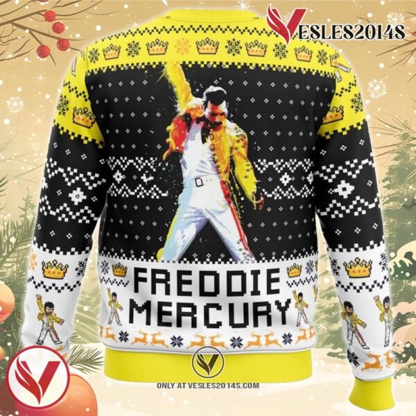 Freddie Mercury Queen Ugly Christmas Sweater, Unique Christmas Gift For Fans - Vesles2014S 1