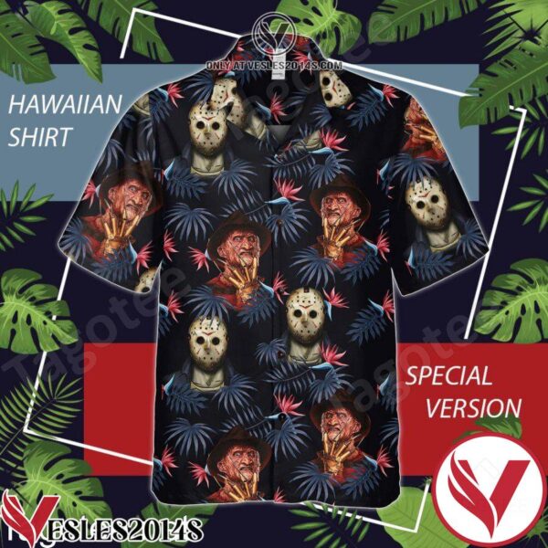 Freddy And Jason Strelitzia Palm Leaves Hawaiian Shirt, Unique Gifts For Friends - Vesles2014S 1