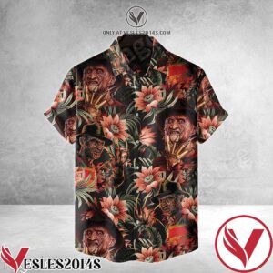 Freddy Krueger And Flower Hawaiian Shirt, Unique Gifts For Friends - Vesles2014S 1