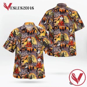 Freddy Krueger Jack Skelington Halloween Casual Beach Full Printing Hawaiian Shirt Vesles2014S