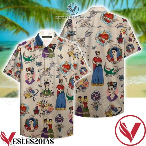 Frida Kahlo Mexican Hawaiian Shirt, Unique Gifts For Friends - Vesles2014S 1