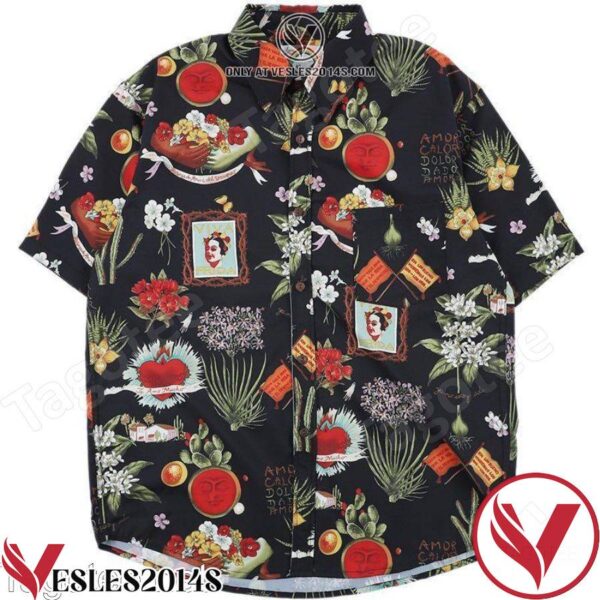 Frida Kahlo Viva Frida Print Black Hawaiian Shirt, Unique Gifts For Friends - Vesles2014S 1