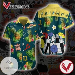 Friends TV Show Hawaiian II Graphic Print Short Sleeve Hawaiian Casual Shirt Vesles2014S 1