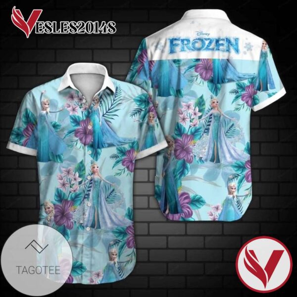 Frozen Hawaiian Graphic Print Short Sleeve Hawaiian Casual Shirt Vesles2014S 1