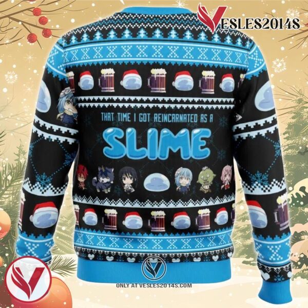 Fueled By Beer That Time I Got Reincarnated as a Slime Ugly Christmas Sweater, Unique Christmas Gift For Fans - Vesles2014S 1