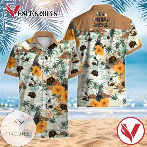 Full Metal Jacket Hawaiian Graphic Print Short Sleeve Hawaiian Casual Shirt Vesles2014S 1