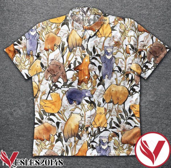 Funny Bear Tropical Pattern Hawaiian Shirt, Unique Gifts For Friends - Vesles2014S 1
