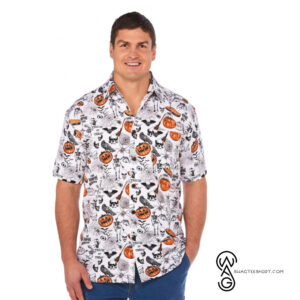 Funny Halloween Pattern Halloween Full Printing Hawaiian Shirt Funny Hawaiian Beach Gift Casual Shirt Vesles2014S