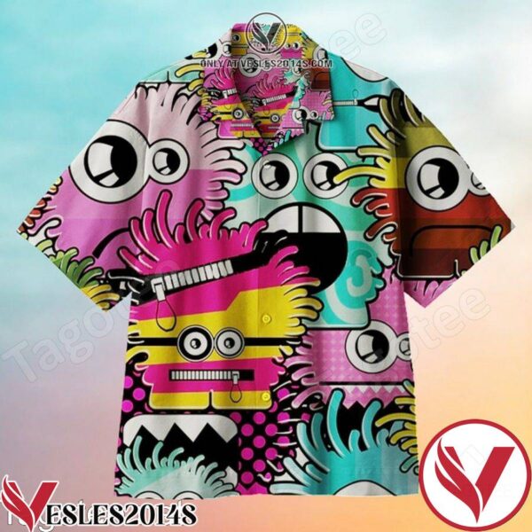 Funny Monsters Seamless Colorful Hawaiian Shirt, Unique Gifts For Friends - Vesles2014S 1