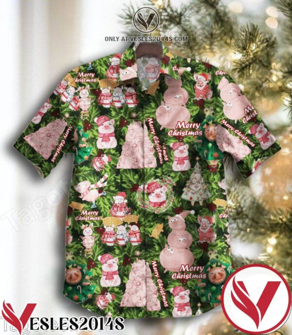 Funny Pig Merry Christmas Hawaiian Shirt, Unique Gifts For Friends - Vesles2014S 1