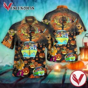 Funny SCBD Scoopy Doo Halloween Casual Beach Full Printing Hawaiian Shirt Vesles2014S