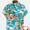 Funny Santa And Elk Surfing Blue Hawaiian Shirt, Unique Gifts For Friends - Vesles2014S 1