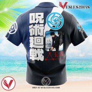 Fushiguro Megumi Jujutsu Kaisen Hawaiian Button Up Shirt, Perfect Gifts For Anime Lovers - Vesles2014S 1