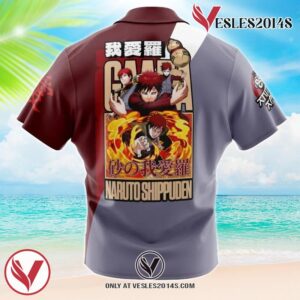 Gaara Naruto Shippuden Hawaiian Button Up Shirt, Perfect Gifts For Anime Lovers - Vesles2014S 1