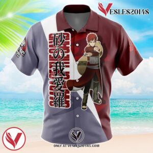 Gaara Naruto Shippuden Hawaiian Button Up Shirt, Perfect Gifts For Anime Lovers - Vesles2014S