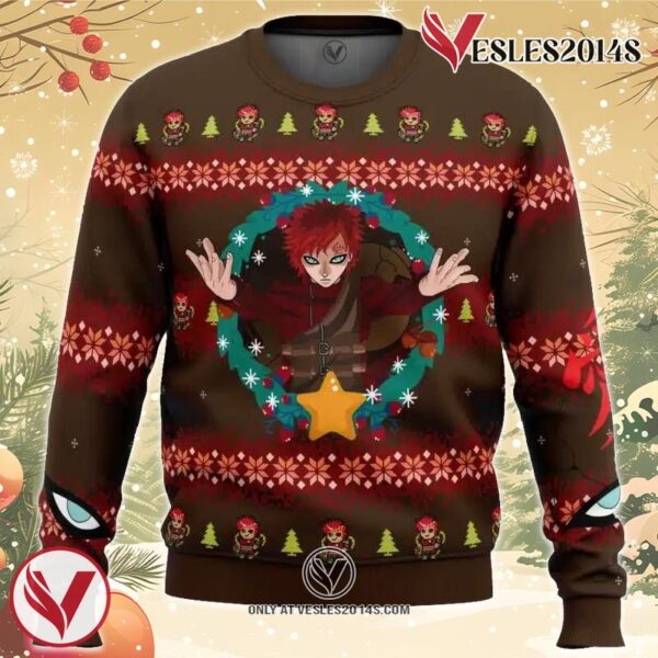 Gaara Naruto Ugly Christmas Sweater, Unique Christmas Gift For Fans - Vesles2014S