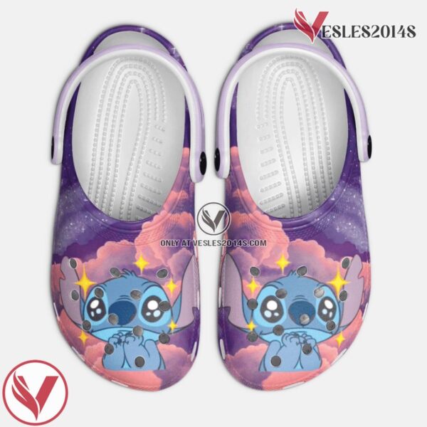 Galaxy Night Sky Stitch Cute Kids Purple Clogs Shoes, Unique Gift From  Vesles2014S