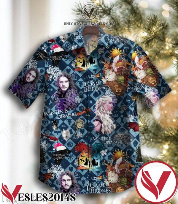 Game Of Thrones Winter Is Coming Blue Check Pattern Hawaiian Shirt, Unique Gifts For Friends - Vesles2014S 1