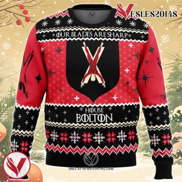 Game of Thrones House Bolton Ugly Christmas Sweater, Unique Christmas Gift For Fans - Vesles2014S