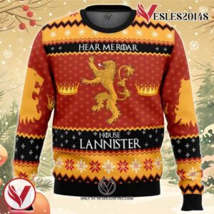 Game of Thrones House Lannister Ugly Christmas Sweater, Unique Christmas Gift For Fans - Vesles2014S