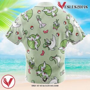 Gardevoir Pattern Pokemon Hawaiian Button Up Shirt, Perfect Gifts For Anime Lovers - Vesles2014S 1