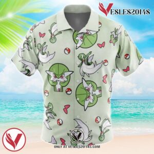 Gardevoir Pattern Pokemon Hawaiian Button Up Shirt, Perfect Gifts For Anime Lovers - Vesles2014S