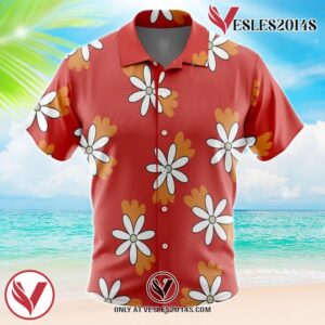 Garp One Piece Hawaiian Button Up Shirt, Perfect Gifts For Anime Lovers - Vesles2014S