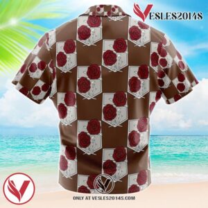 Garrison Attack on Titan Hawaiian Button Up Shirt, Perfect Gifts For Anime Lovers - Vesles2014S 2