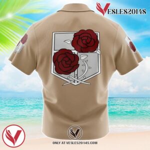 Garrison Attack on Titan Hawaiian Button Up Shirt, Perfect Gifts For Anime Lovers - Vesles2014S E3e 1