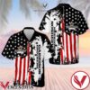 Garrison Brothers Usa Flag Cross Stitch Black White Hawaiian Shirt And Short, Unique Gifts For Friends - Vesles2014S 1
