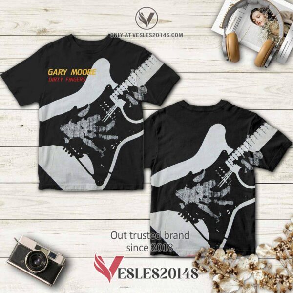 Gary Moore Dirty Fingers Album 3D T-Shirt, Perfect Gifts For Music Lovers - Vesles2014S