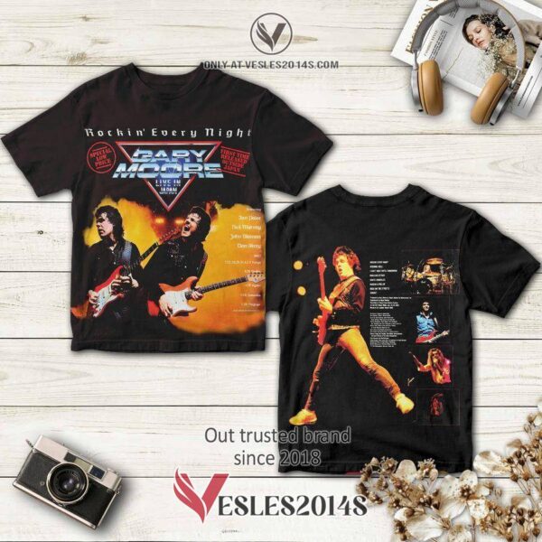 Gary Moore Rocking Every Night Live In Japan Album 3D T-Shirt, Perfect Gifts For Music Lovers - Vesles2014S