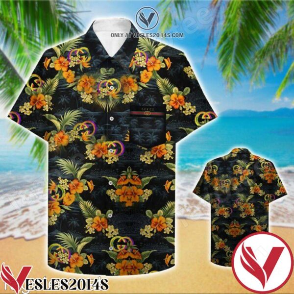 Gc Orange Hibiscus Palm Tree Hawaiian Shirt, Unique Gifts For Friends - Vesles2014S 1